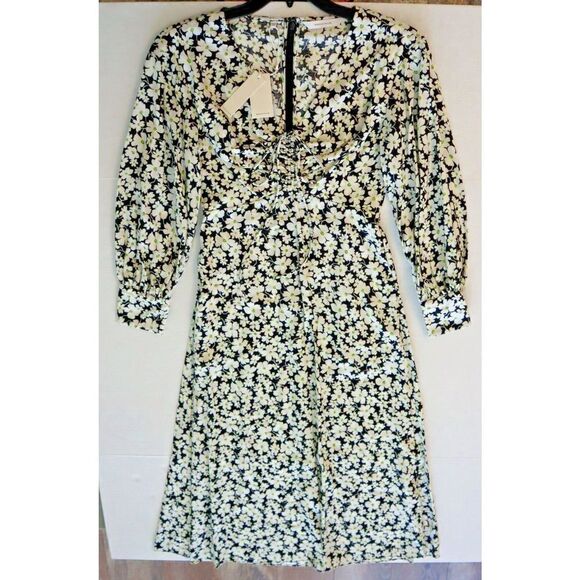Rebecca Taylor 722953D133 Women's Sz 0 Paige Floral Print Long Sleeve Dress - Picture 11 of 16